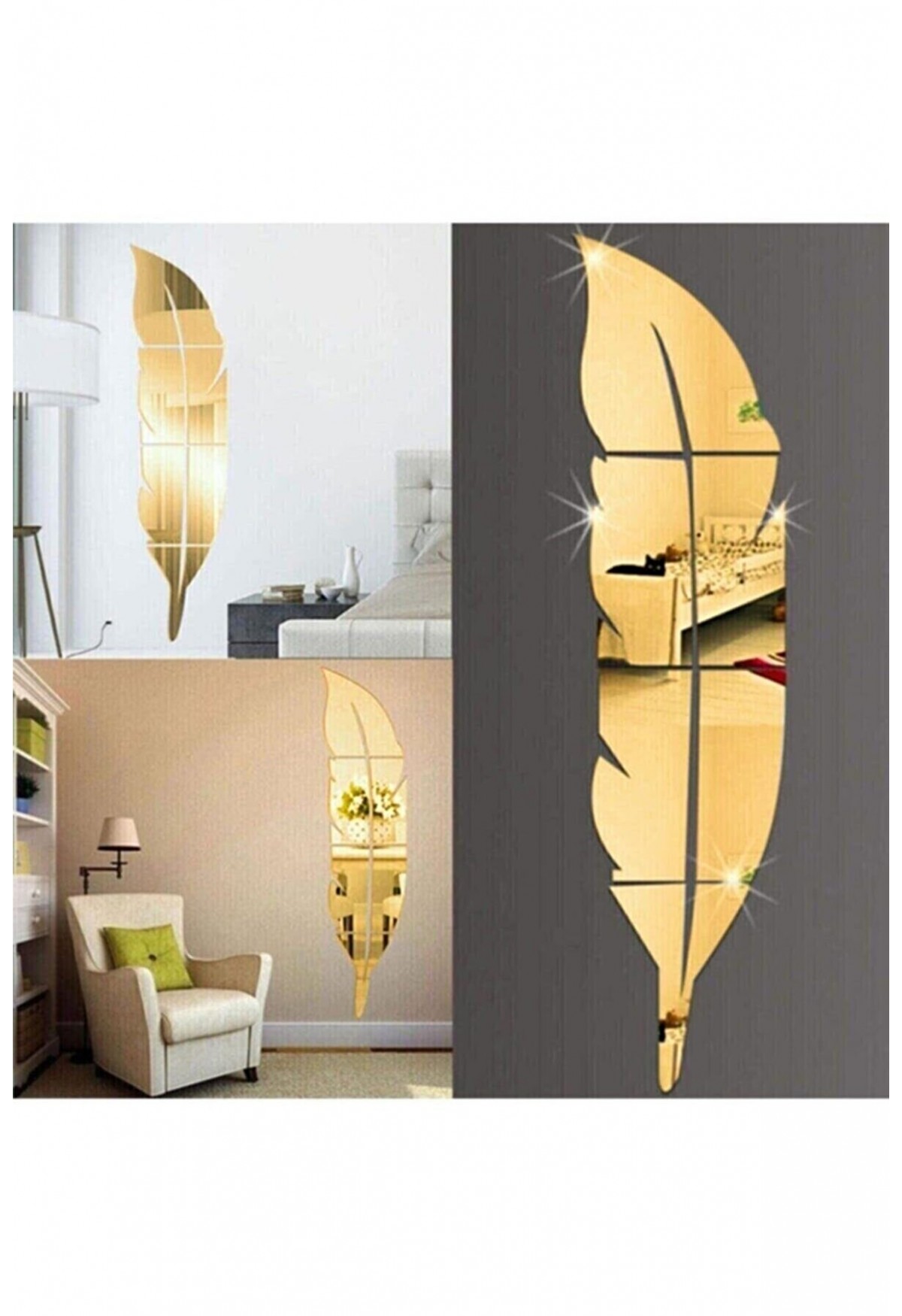 Dekoratif Duvar Dekorasyon Tüy Desen Altın Ayna Pleksi Acrylic gold mirror plexi 